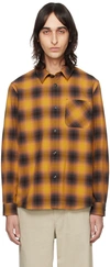 Apc Check Print Cotton Flannel Shirt In Dad Moutarde