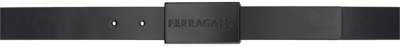 Ferragamo Black & Gray  Reversible Belt In Nero Grey