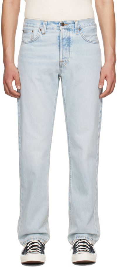 Nudie Jeans Rad Rufus Brand-patch Relaxed-fit Jeans In Blue