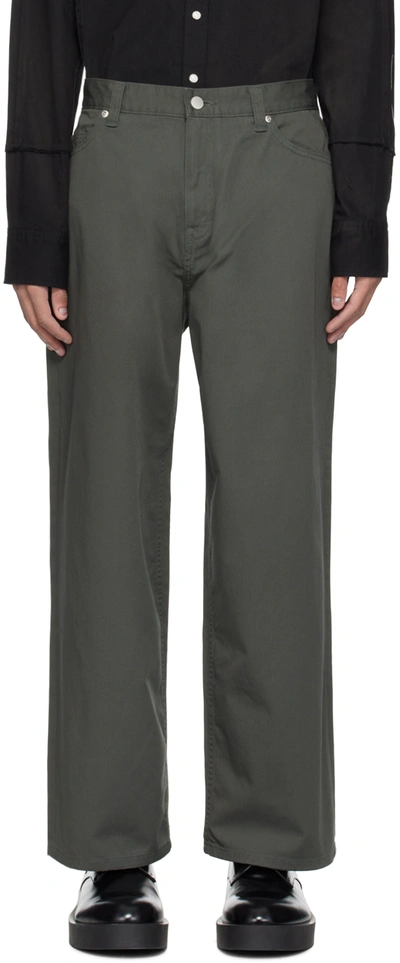 Jieda Gray Baggy Trousers In Smoke Grey