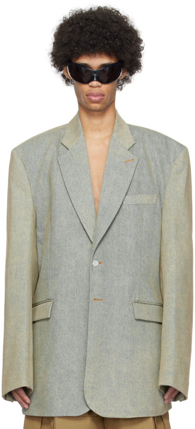 VETEMENTS BLUE TAILORED DENIM BLAZER