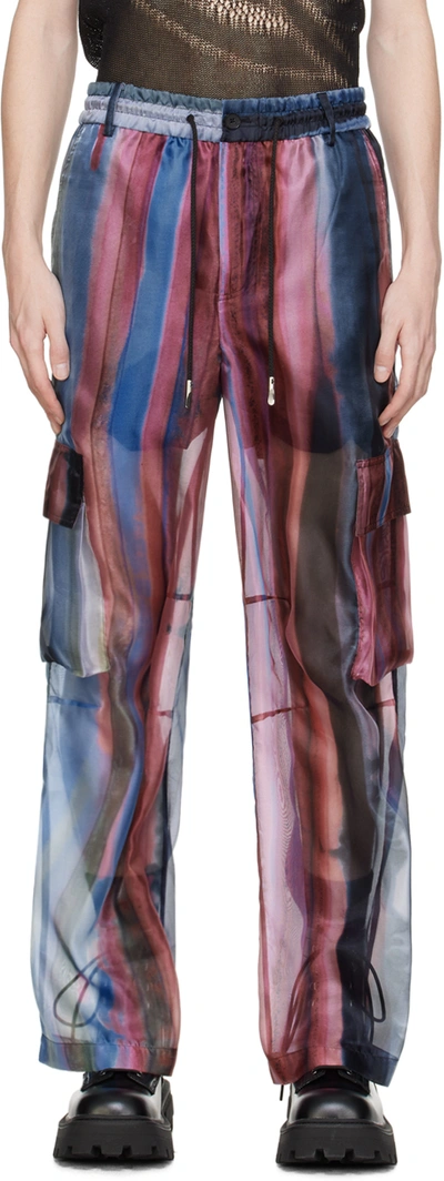 Feng Chen Wang Multicolor Rainbow Cargo Pants In Rot