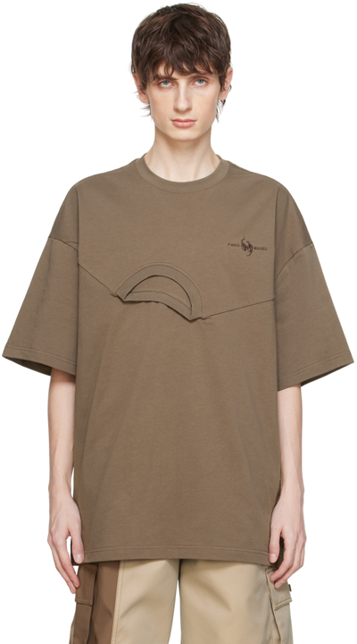 Feng Chen Wang Brown 2-in-1 T-shirt In Khaki
