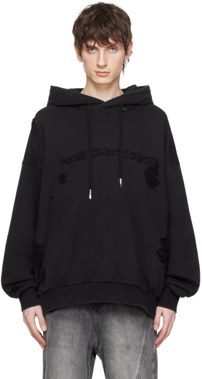 Feng Chen Wang Black Distressed Hoodie