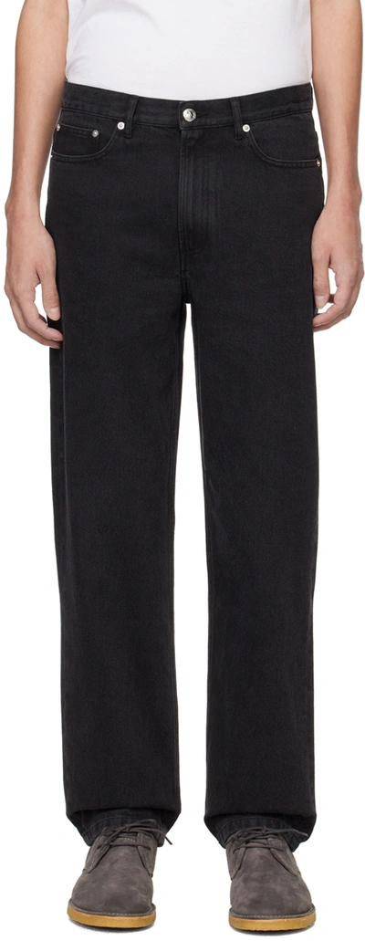 Apc Black Fairfax Jeans In Lze Washed Black