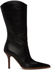 Paris Texas Black Ashley Mid-calf Boots In Black