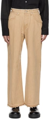 Jieda Beige 3d Jeans In Beige