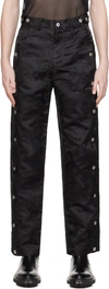 FENG CHEN WANG BLACK DRAGON JACQUARD TROUSERS