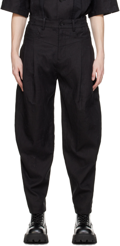 Feng Chen Wang Black Distressed Trousers