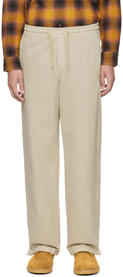 Apc Vincent Twill Cotton Trousers In Bae Taupe