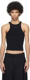 VETEMENTS BLACK EMBROIDERED TANK TOP