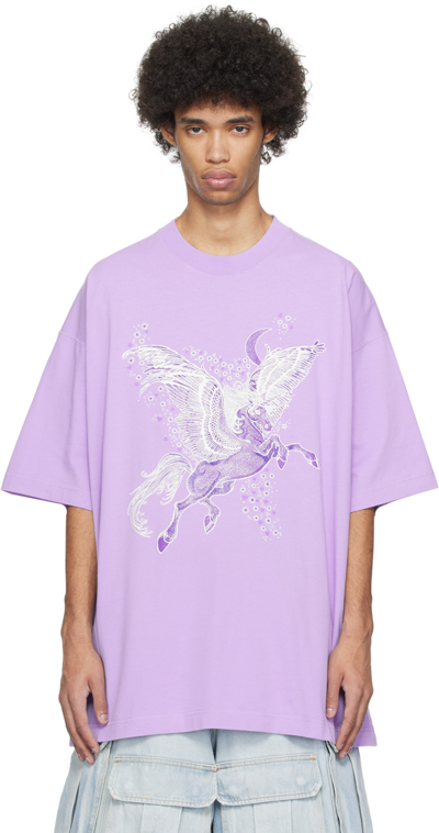 Vetements Purple Flying Unicorn T-shirt In Lilac