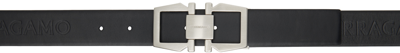 Ferragamo Black & White Gancini Reversible Belt In Nero Optic-white