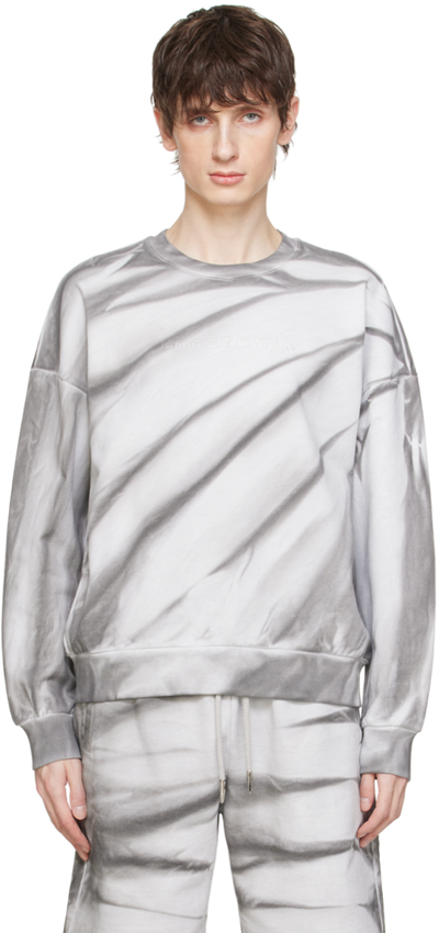 Feng Chen Wang Gray Tie-dye Sweatshirt In Grey/ White