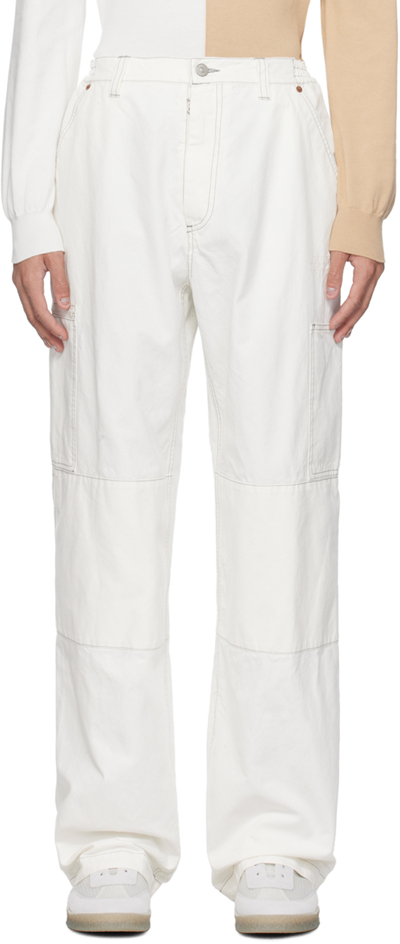 Mm6 Maison Margiela Off-white Numeric Signature Trousers In 102 Off White