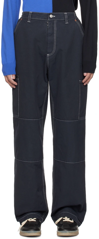 Mm6 Maison Margiela Black Numeric Trousers In 855 Anthracite