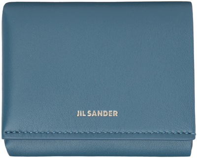 Jil Sander Blue Origami Wallet In 425 Marine