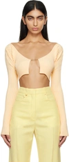 Jacquemus Yellow 'la Maille Pralu' Cardigan In 212 Light Yellow 2