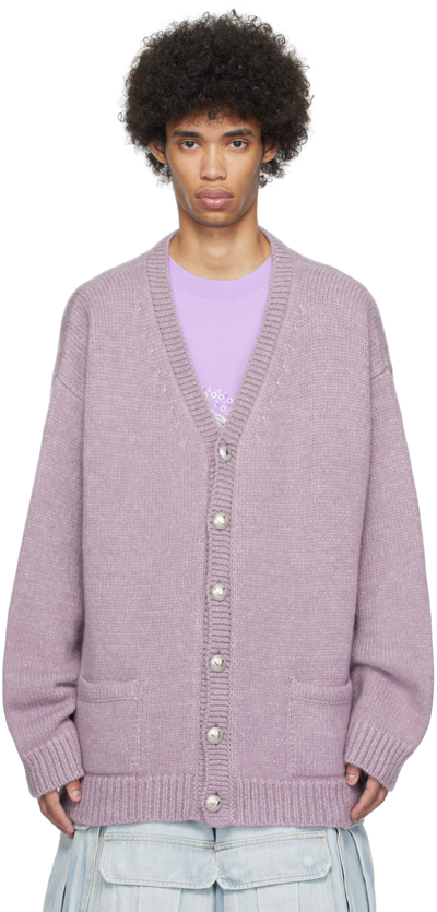 Vetements Purple Fancy Button Cardigan In Lilac