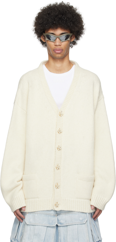 Vetements Off-white Fancy Button Cardigan In Beige