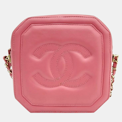 Pre-owned Chanel Chain Crossbody Bag In Pink