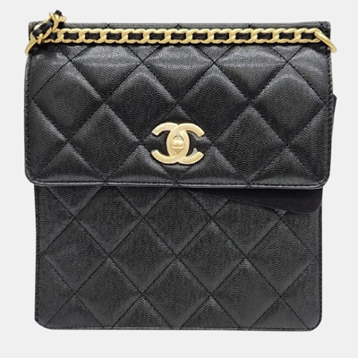 Pre-owned Chanel Caviar Black Backpack
