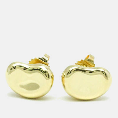Pre-owned Tiffany & Co 18k Yellow Gold Bean Stud Earrings