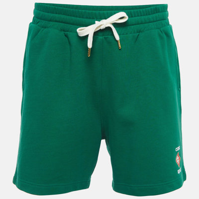 Pre-owned Casablanca Green Cotton Drawstring Track Shorts L