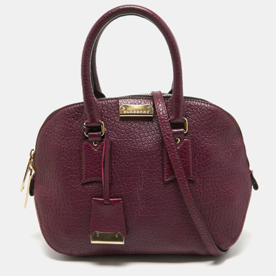 Pre-owned Burberry Purple Leather Orchard Bowler Bag
