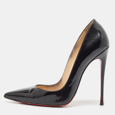 Pre-owned Christian Louboutin Black Patent Leather So Kate Pumps Size 37