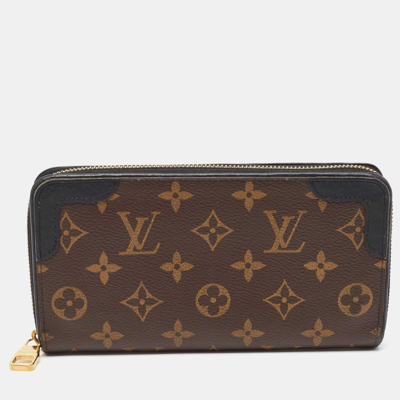 Pre-owned Louis Vuitton Monogram Canvas Zippy Retiro Zip Around Wallet In Brown