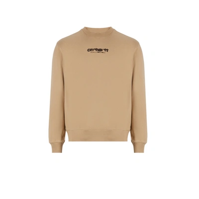 Carhartt Cotton Sweatshirt In Brown