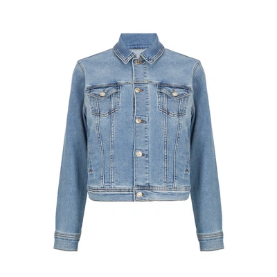 7 For All Mankind Short Denim Jacket In Blue