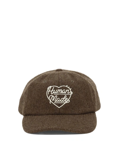 Human Made Wool Cap With Logo In Brown