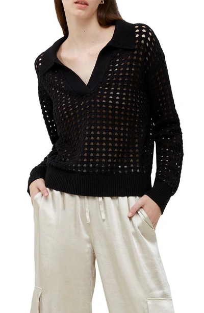 French Connection Manda Pointelle Jumper In Black
