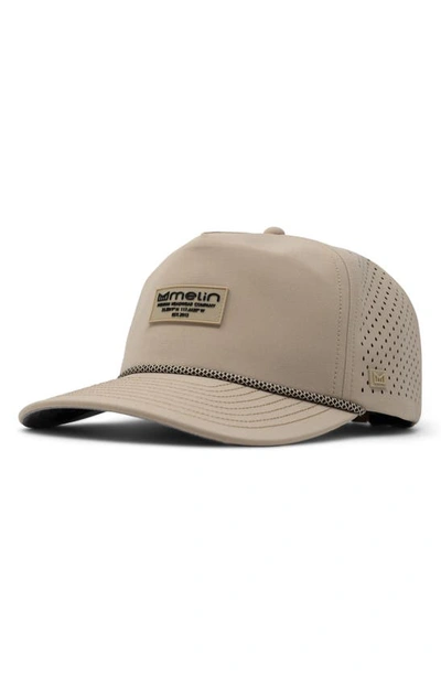 Melin Coronado Brick Hydro Performance Snapback Hat In Khaki