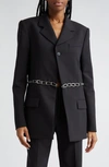 DION LEE DION LEE CHAIN LINK CUTOUT SINGLE BREASTED BLAZER