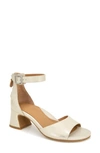 Gentle Souls By Kenneth Cole Iona Block Heel Sandal In Ice Metallic Leather
