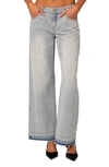 Edikted Release Hem Low Rise Jeans In Light-blue