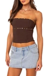 EDIKTED EDIKTED DARCY STUD LACE UP CROP CORSET TOP