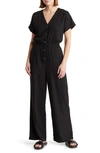 Marine Layer Wide Leg Jumpsuit In Black