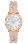 KATE SPADE LILLY AVENUE LEATHER STRAP WATCH, 34MM