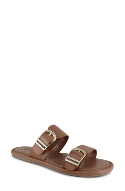 Splendid Women's Farrin Slip On Buckled Slide Sandals In Brown