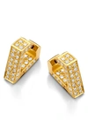 DRIES CRIEL MINI BRUTE DIAMANTI DIAMOND HUGGIE HOOP EARRINGS