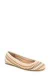 Gentle Souls By Kenneth Cole Women's Mable Crochet Ballet Flats In Tan Multi Fabric