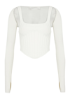 DION LEE RIBBED STRETCH-KNIT CORSET TOP