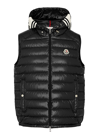 Moncler High Collar Puffer Quilted Sleeveless Jacket In Black