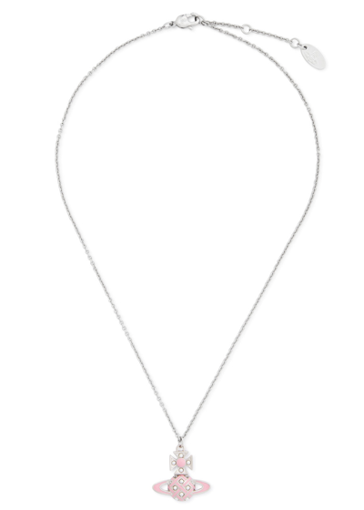 Vivienne Westwood Cassie Bas Relief Orb Necklace In Pink