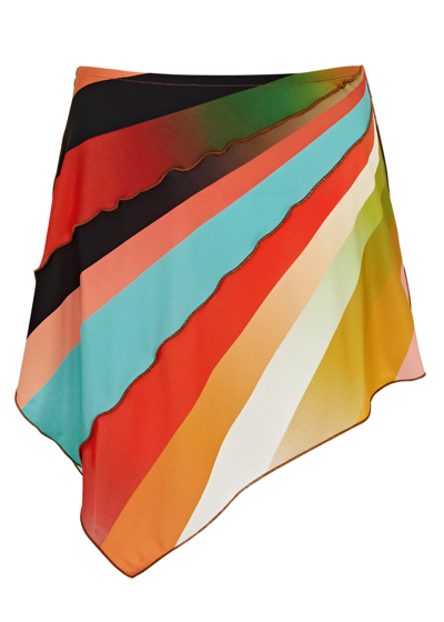 Siedres Jules Striped Jersey Mini Skirt In Multicoloured