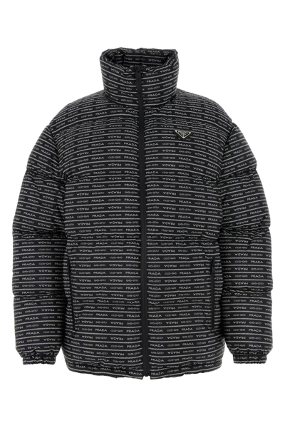 Prada Re-nylon Down Jacket In Black